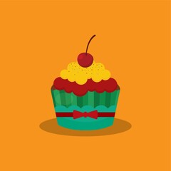cupcake with cherry