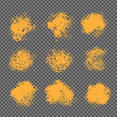 Abstract textured orange prints on imitation transparent background