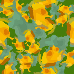 UFO camouflage of various shades of green, orange and brown colors