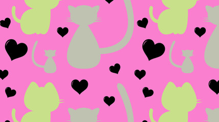 Cat Seamless Vector Pattern Design