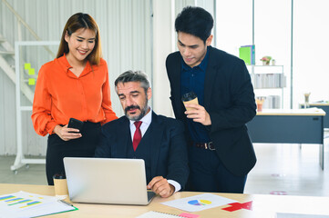 Meeting and presentations In a successful company, happy employees