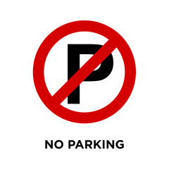 no parking - traffic sign icon vector design template