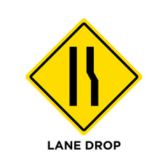 lane drop - traffic sign icon vector design template