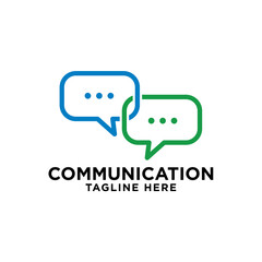 communication - bubble speech logo vector design template