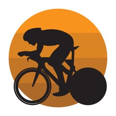 silhouette of a cyclist