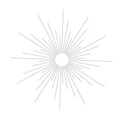 Obraz premium Sun burst, star burst sunshine. Radiating from the center of thin beams, lines.