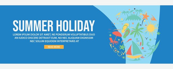 Summer holiday web banner template
