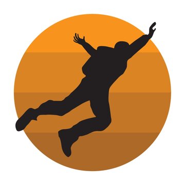 silhouette of a sky diver