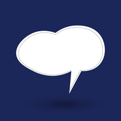 Black and white hand drow speech bubble. Cartoon Vector illustration. Isolated on transparent color background. Dialog cloud.