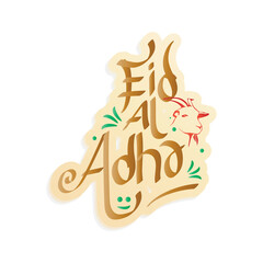 Happy celebrating Eid al adha with typography design