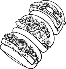 Gua bao, Steamed buns, Chinese food, Taiwanese Gua Bao, Asian food, Chinese cuisine, Pork Buns, Bbq pork bao isolated on white background
