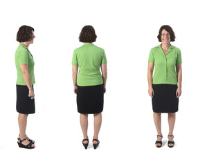 Obraz premium side wiew fron and back woman on white