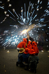 Traditional fireworks in villages festivals
