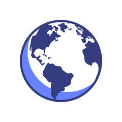 blue earth icon. premium vector