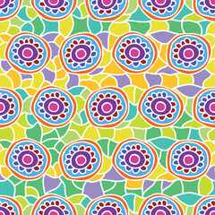 Colorful abstract African seamless ethnic pattern. Hand drawn vector. Tribal design element.