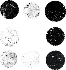 Grunge post Stamps Collection, Circles. Banners, Insignias , Logos, Icons, Labels and Badges Set . vector distress textures.blank shapes.