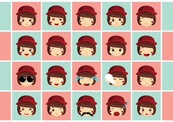girl expression set
