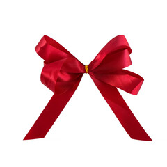 Red ribbon isolated on a white background