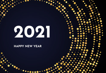 2021 Happy New Year of gold glitter pattern