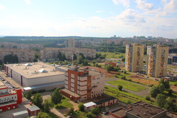 Fototapeta premium city from above, buildings and streets