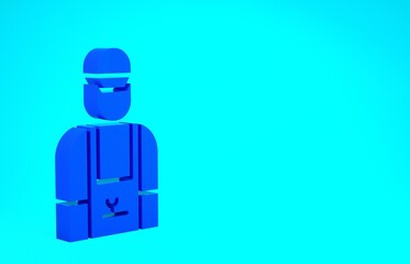 Blue Car mechanic icon isolated on blue background. Car repair and service. Minimalism concept. 3d illustration 3D render.