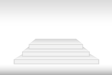 White 3d podium mockup in square shape.