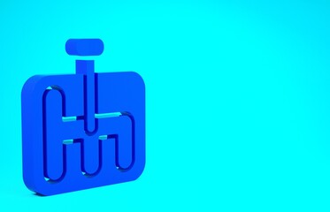 Blue Gear shifter icon isolated on blue background. Transmission icon. Minimalism concept. 3d illustration 3D render.