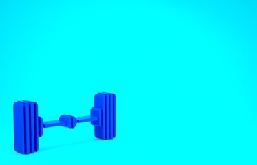 Blue Chassis car icon isolated on blue background. Minimalism concept. 3d illustration 3D render.