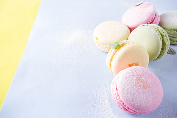 Bright colorful macarons