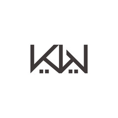 letter kw simple geometric line real estate symbol logo vector