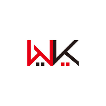 letter wk simple geometric colorful real estate symbol logo vector