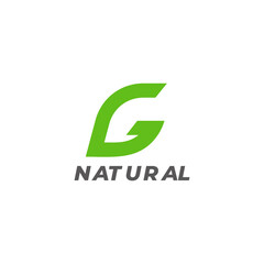 vector of letter g geometric leaf natural symbol logo