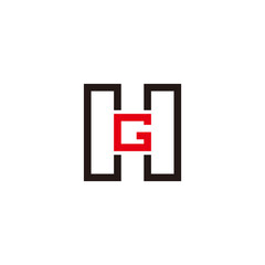 letter hg geometric simple construction logo vector