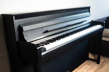 Fototapeta na wymiar grand piano keys black