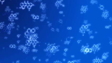 Virus Atom Pandemic Cells 3D Rendering With Chemistry Molecule Structure Scientific Concept For Infographic Background Design.