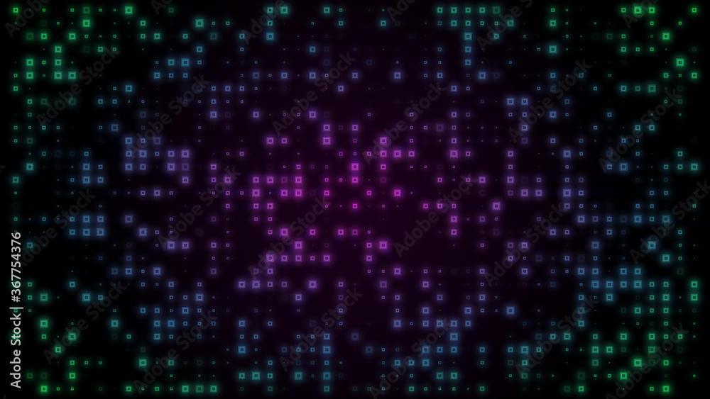 Fototapete Square Object Element Shape Flickering Particle Graphic Illustration Background.