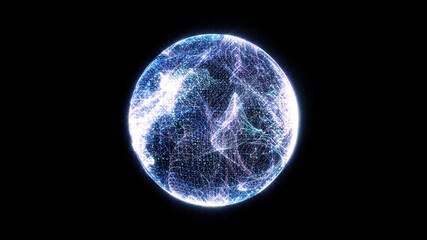 Plasma Sphere Swirl Wave Creative Illustration Background.