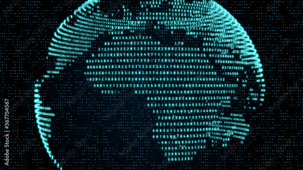 Poster Digital Data Number World Map Scientific Technology Telecommunication Network Illustration Background.
