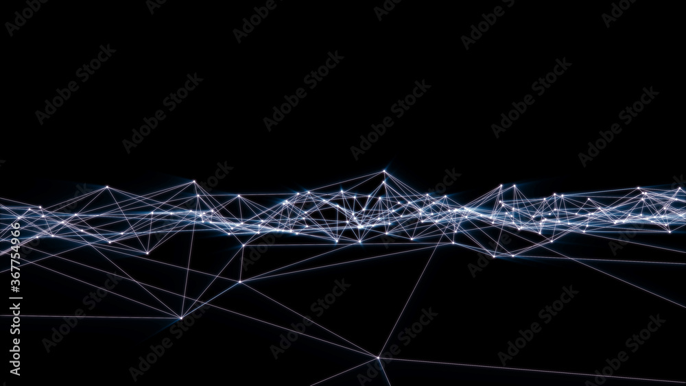 Poster etwork Big Data Connection Node Structure Digital Technology Illustration Background.