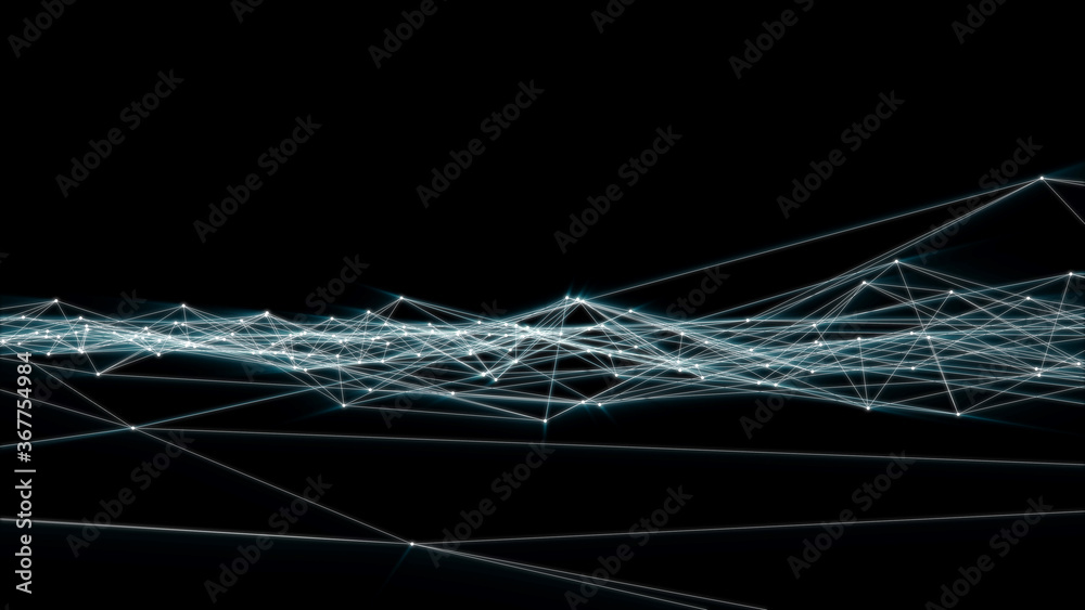 Poster etwork Big Data Connection Node Structure Digital Technology Illustration Background.