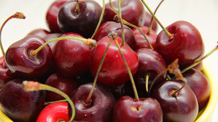 cherries on a white background