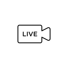 Live video icon. Record symbol modern, simple, vector, icon for website design, mobile app, ui. Vector Illustration