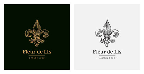 Elegant luxury Fleur de Lis Vector - obrazy, fototapety, plakaty