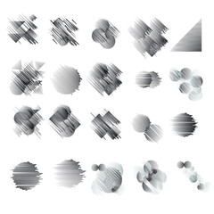 Logo with speed lines in circle, rectangle and triangle form .Square unusual icon Design .Black Vector stripes .Geometric shape.