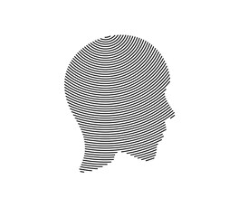 Man's face lines icon, Vector illustration.