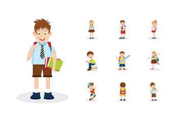 A set of School kids illustration