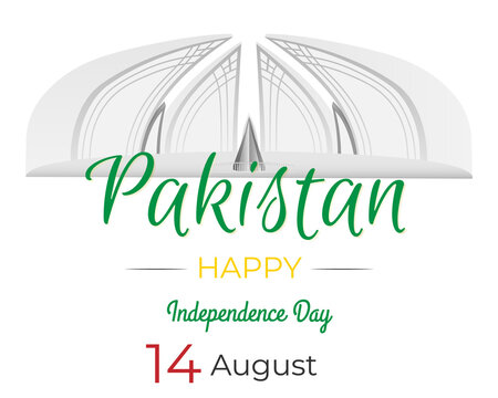 Pakistan Independence Day - 14 August Pakistani National Celebration Card, Background, Badges Vector Template