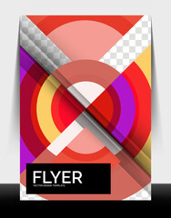 Fototapeta premium Circle design a4 flyer print template, annual report design