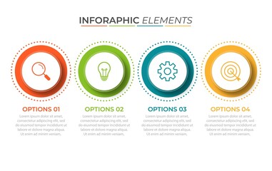 Presentation business infographic template with 4 options. Vector illustration.