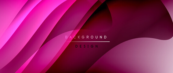Fluid gradient waves with shadow lines and glowing light effect, modern flowing motion abstract background for cover, placards, poster, banner or flyer